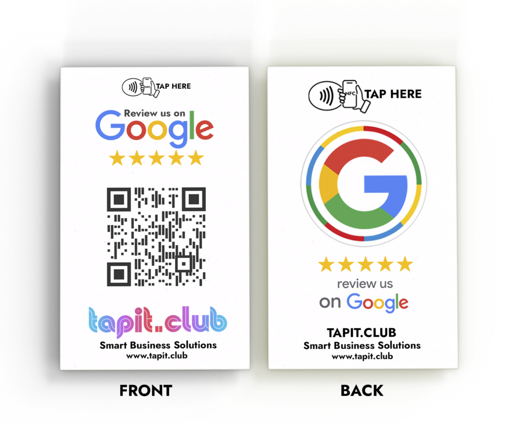 Google Review QR Code and NFC Featured Business Card - Tapit.Club